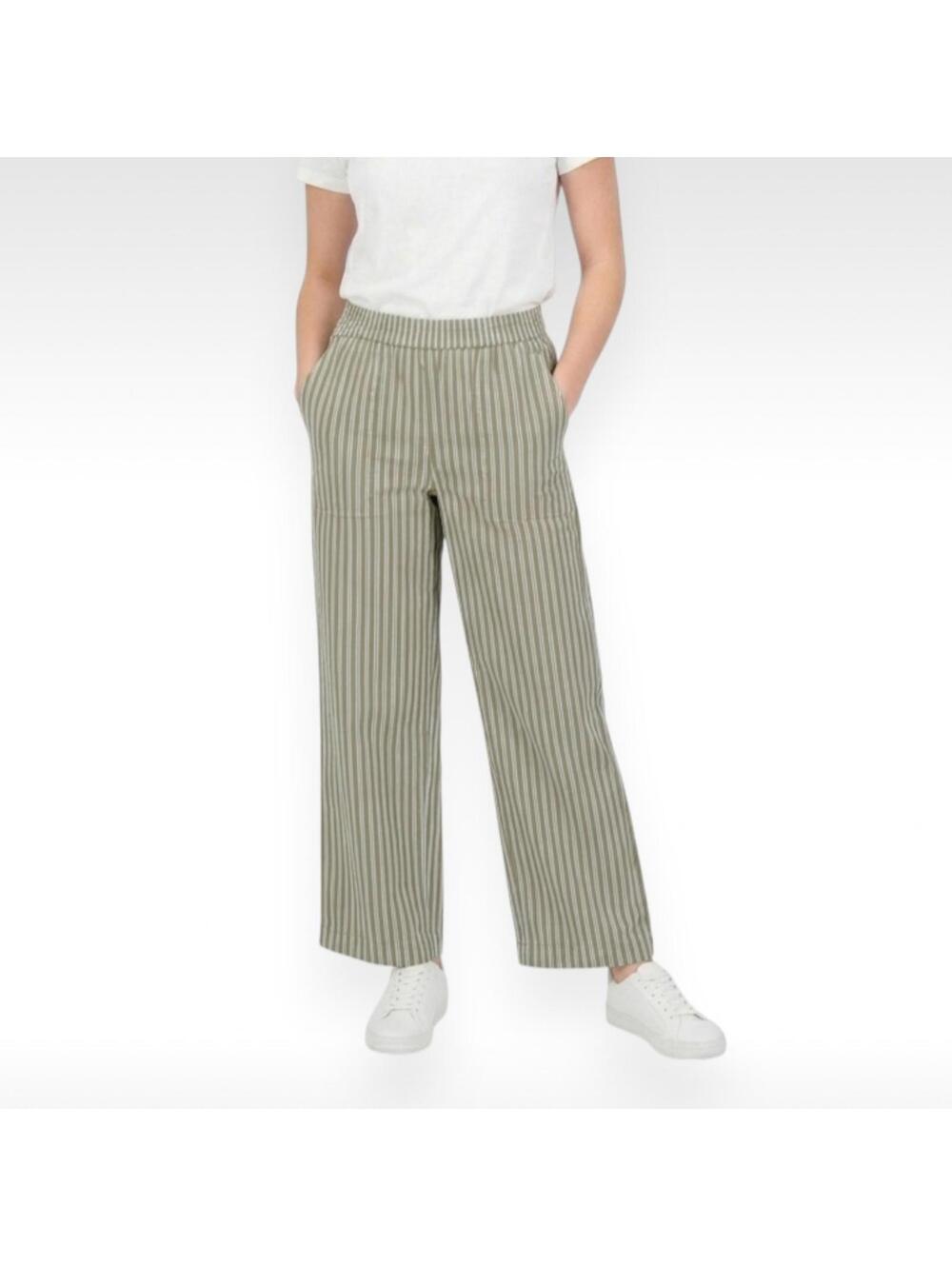 Scotch & Soda NWT Olive and Blue Striped Wide Leg Pants - Size Small